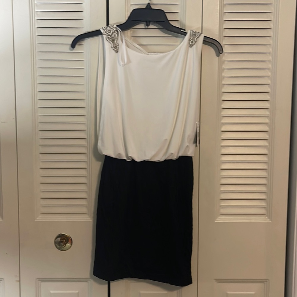 Ivory and black dress